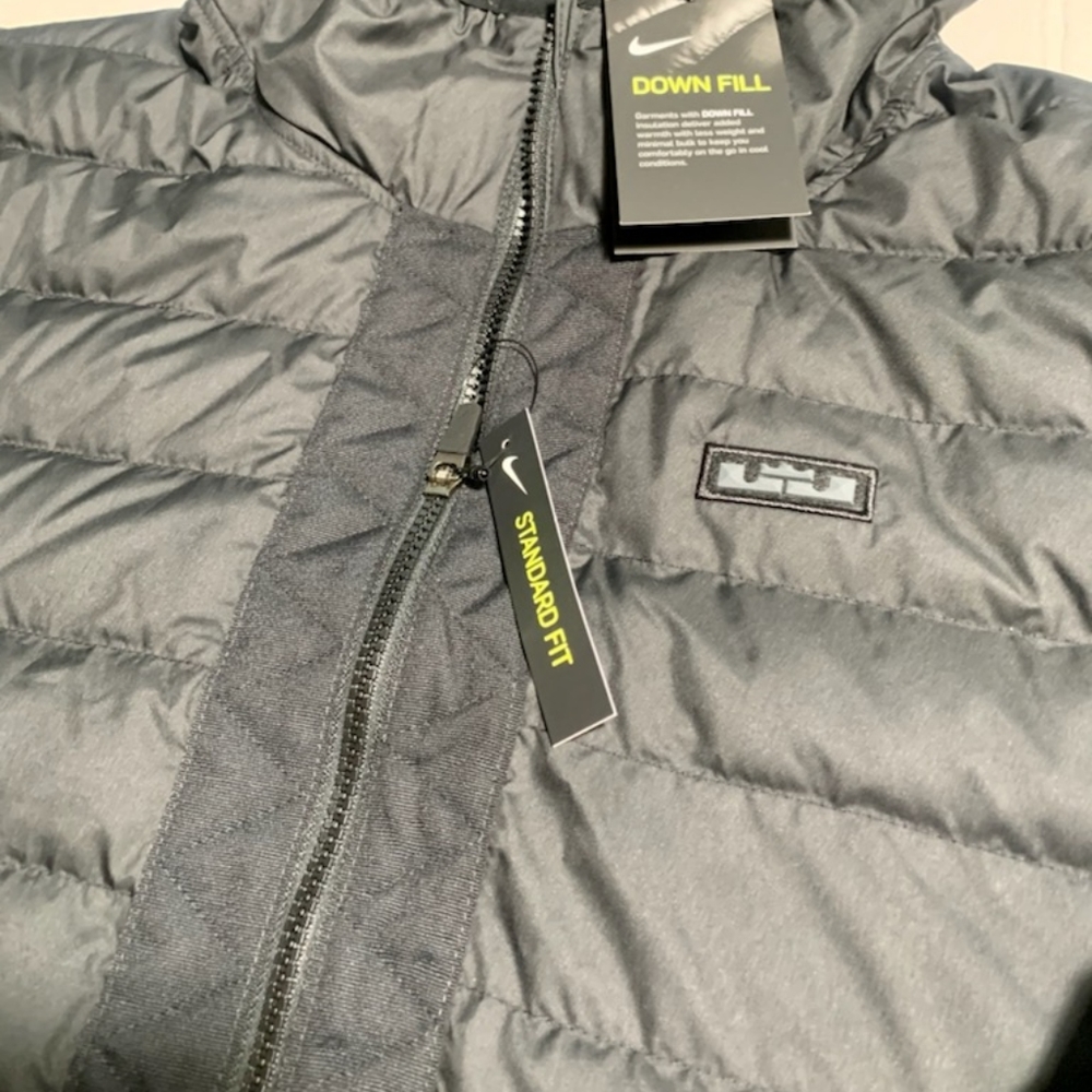 Nike LeBron James Down Fill Jacket Coat Black Mens Size XL 927216-010 - Picture 5 of 5